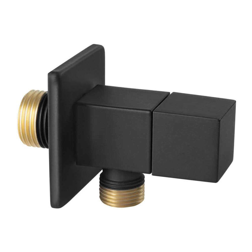 Γωνιακός διακόπτης ροής Μαύρος Z293-BL FERRO 1/2x3/8" 5903738223534 Z293-BL