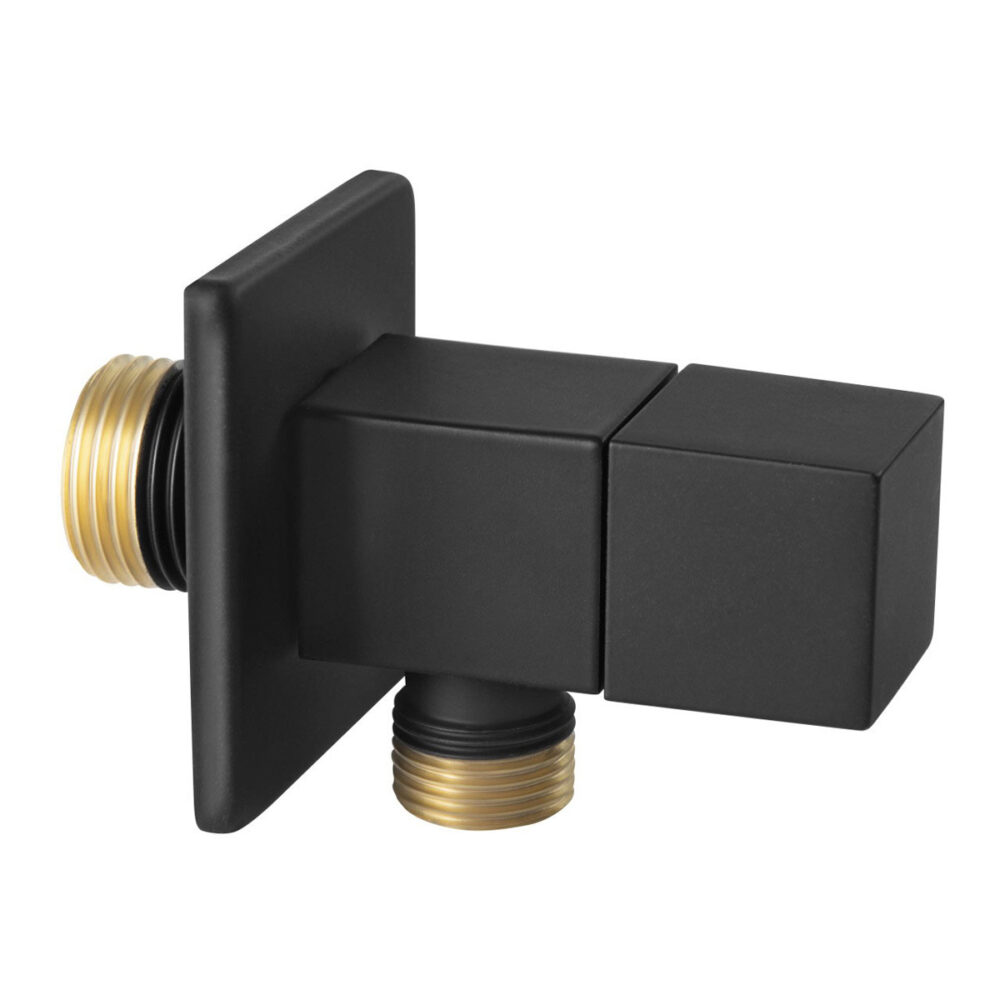 Γωνιακός διακόπτης ροής Μαύρος Z294-BL FERRO 1/2x1/2" 5903738223541 Z294-BL