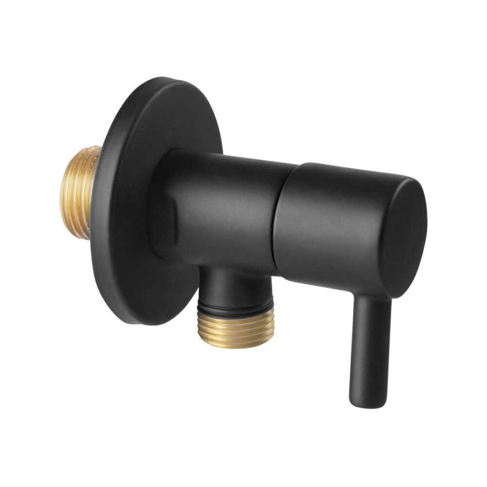 Γωνιακός διακόπτης ροής Μαύρος Z295-BL FERRO 1/2x3/8" 5903738223572 Z295-BL