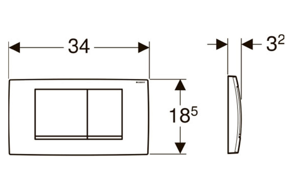 ΠΛΑΚΕΤΑ GEBERIT TWINLINE 30 115.899.KH.1 ΧΡΩΜΕ ΓΥΑΛΙΣΤΕΡΗ - Image 2