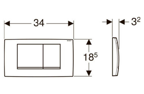 Alternative view of ΠΛΑΚΕΤΑ GEBERIT TWINLINE 30 115.899.KH.1 ΧΡΩΜΕ ΓΥΑΛΙΣΤΕΡΗ
