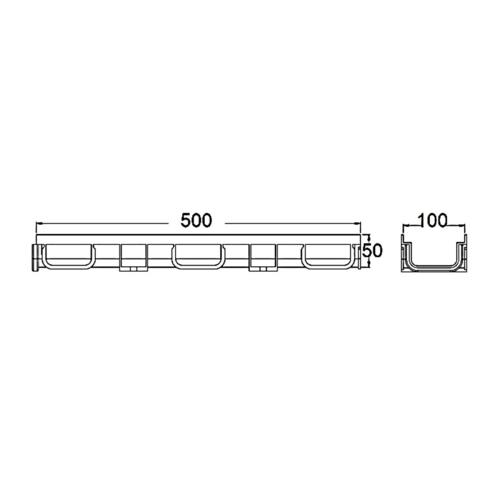 ΚΑΝΑΛΙ ΑΠΟΣΤΡΑΓΓΙΣΗΣ ΕΞΩΤΕΡΙΚΟΥ ΧΩΡΟΥ 10x50cm ΜΕ ΑΝΟΞΕΙΔΩΤΗ ΒΑΣΗ - Image 2