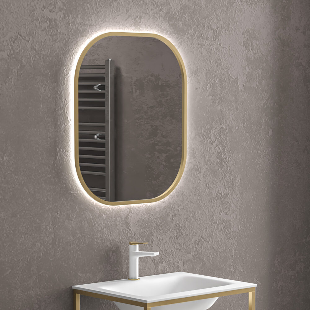 Καθρέπτης με κρυφό φωτισμό SHARON Gold KARAG 80x70cm 5907546869557 SHARON8070-G