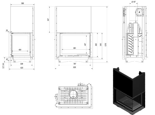 Alternative view of KRATKI AMELIA/P/BS/G ΔΕΞΙΑ ΓΩΝΙΑ 21KW / 200-250m2 ΕΝΕΡΓΕΙΑΚΟ ΤΖΑΚΙ ΜΑΝΤΕΜΕΝΙΟ ΜΕ ΣΥΡΟΜΕΝΗ ΠΟΡΤΑ