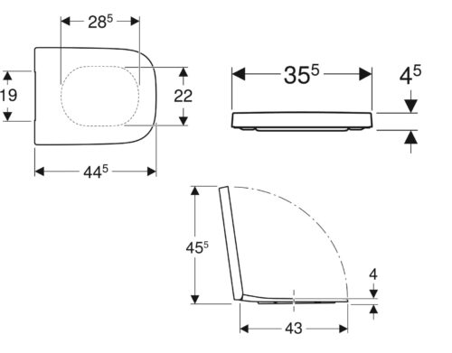 Alternative view of ΚΑΠΑΚΙ ΛΕΚΑΝΗΣ SELNOVA ΤΕΤΡΑΓΩΝΟ SOFT CLOSE ΛΕΥΚΟ GEBERIT