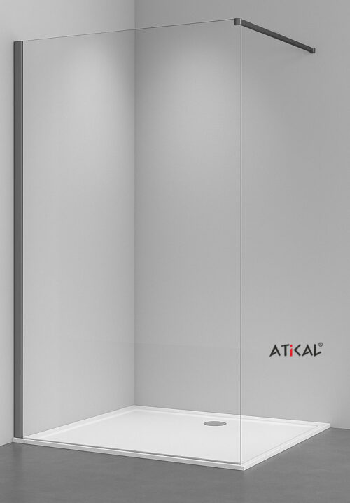 ΚΑΜΠΙΝΑ ΣΤΑΘΕΡΗ ATICAL 120x200 ΚΡΥΣΤΑΛΛΟ ΔΙΑΦΑΝΟ BRUSHED METAL GUN BRONZE