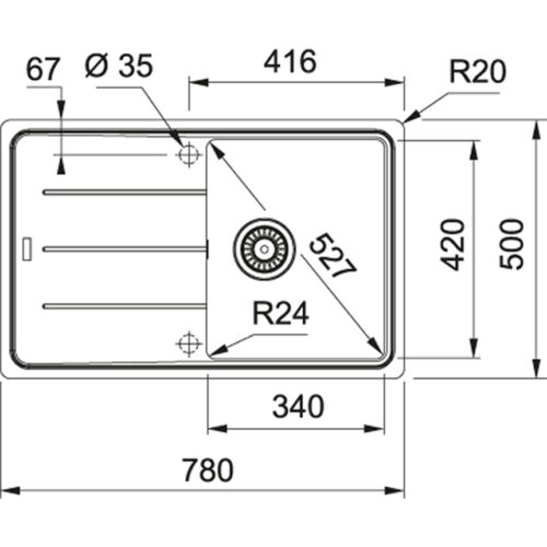 1609030054 tech ΝΕΡΟΧΥΤΗΣ ΓΡΑΝΙΤΗ 78x50cm BASIS BFG 611 POLAR WHITE FRANKE