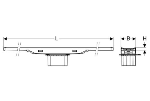 Alternative view of ΣΕΤ ΣΙΦΩΝΙ ΚΑΙ ΚΑΝΑΛΙ ΔΑΠΕΔΟΥ CLEANLINE20 30cm-60cm BRUSHED STAINLESS STEEL GEBERIT