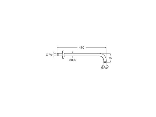ΒΡΑΧΙΟΝΑΣ ΤΟΙΧΟΥ ΣΤΡΟΓΓΥΛΟΣ 40cm STAINLESS STEEL PVD ROCA 6 brazo ducha wall400 5b0250c00 t technical drawings tf mob tecn ΒΡΑΧΙΟΝΑΣ ΤΟΙΧΟΥ ΣΤΡΟΓΓΥΛΟΣ 40cm STAINLESS STEEL PVD ROCA