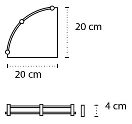 0622 Εταζέρα γωνιακή γυάλινη MENSOLE 0622 66 Λευκή ματ KARAG 20cm 3800201586627 062266