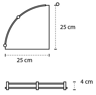 0633 Εταζέρα γωνιακή γυάλινη MENSOLE 0633 Χρωμέ KARAG 25cm 3800201581776 0633
