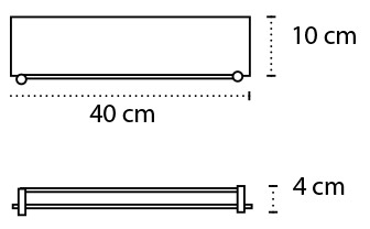 0644 Εταζέρα γυάλινη ματ MENSOLE 0644-0966 Λευκή ματ KARAG 40cm 3800201581967 06440966