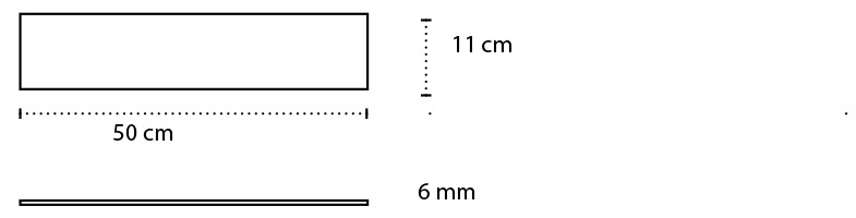 0650 Εταζέρα γυάλινη ματ MENSOLE 0650-09 KARAG 50cm 3800201581011 0650-99
