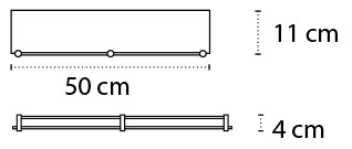 0655 Εταζέρα γυάλινη ματ MENSOLE 0655-09 Χρωμέ KARAG 50cm 3800201581721 0655-99
