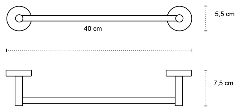 1240 Πετσετοκρεμάστρα UNO 1240 Χρωμέ KARAG 40cm 3800201580250 1240