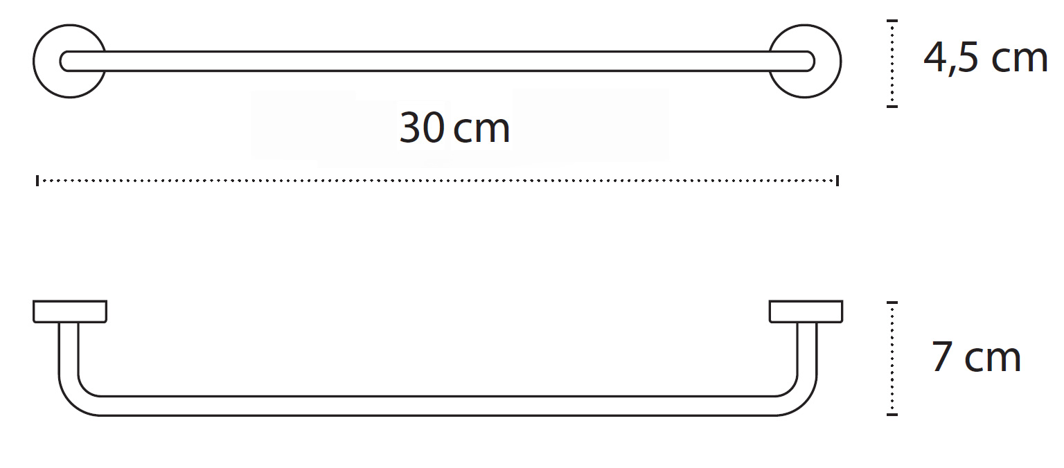 2230 Πετσετοκρεμάστρα MODERNO 2230 66 Λευκή ματ KARAG 30cm 3800201581448 223066