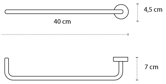 2240 Πετσετοκρεμάστρα MODERNO 2240 55 Μαύρη ματ KARAG 40cm 3800201583411 224055