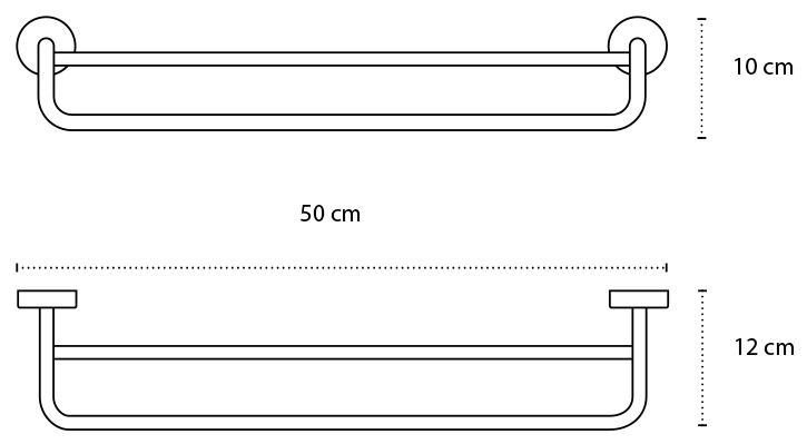 2252 Πετσετοκρεμάστρα διπλή MODERNO 2252 66 Λευκή ματ KARAG 50cm 3800201584678 225266