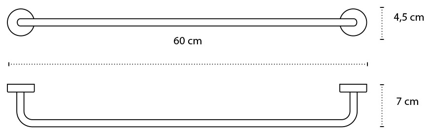 2260 Πετσετοκρεμάστρα MODERNO 2260 99 Σατινέ KARAG 60cm 3800201582254 226099