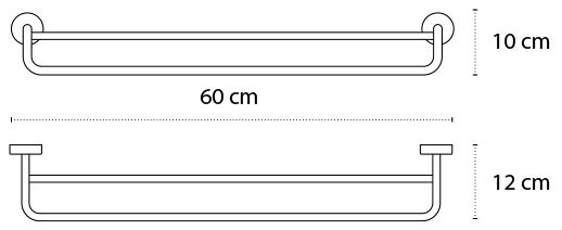 2262 Πετσετοκρεμάστρα διπλή MODERNO 2262 66 Λευκή ματ KARAG 60cm 3800201584685 226266