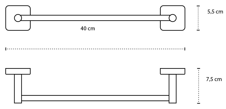 4240 Πετσετοκρεμάστρα QUATTRO 4240 Χρωμέ KARAG 40cm 3800201580519 4240