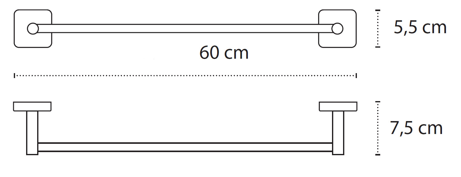 4260 SXEDIO Πετσετοκρεμάστρα QUATTRO 4260 Χρωμέ KARAG 60cm 3800201580533 4260