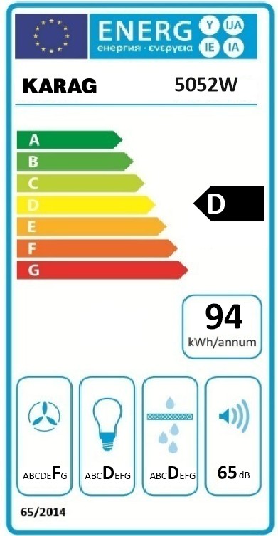 Απορροφητήρας λευκός H11 2M KARAG 60cm 2x125w 4 5052W ENERJ Απορροφητήρας λευκός H11 2M KARAG 60cm 2x125w 5206836585383 H11-W