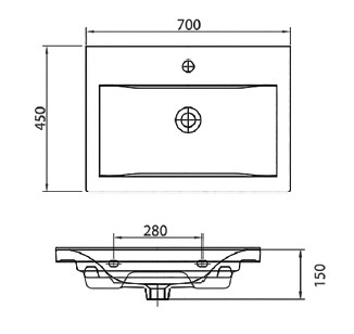 61070 Νιπτήρας αναρτώμενος DELFT 61070 KARAG 70x44x15cm 5206836012902 61070