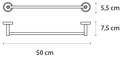 6250 Πετσετοκρεμάστρα OPTIMO 6250 99 Λευκή KARAG 50cm 3800201581189 625099