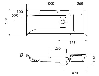 Νιπτήρας αναρτώμενος QUATTRO 8100 KARAG 100x45x19cm 4 8100 Νιπτήρας αναρτώμενος QUATTRO 8100 KARAG 100x45x19cm 5206836012971 8100