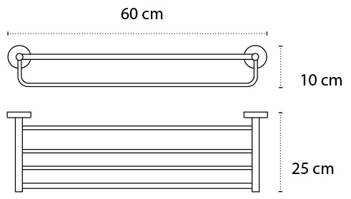 9626 Ραφιέρα πετσετών UNO 9626 Χρωμέ KARAG 60cm 3800201583206 9626