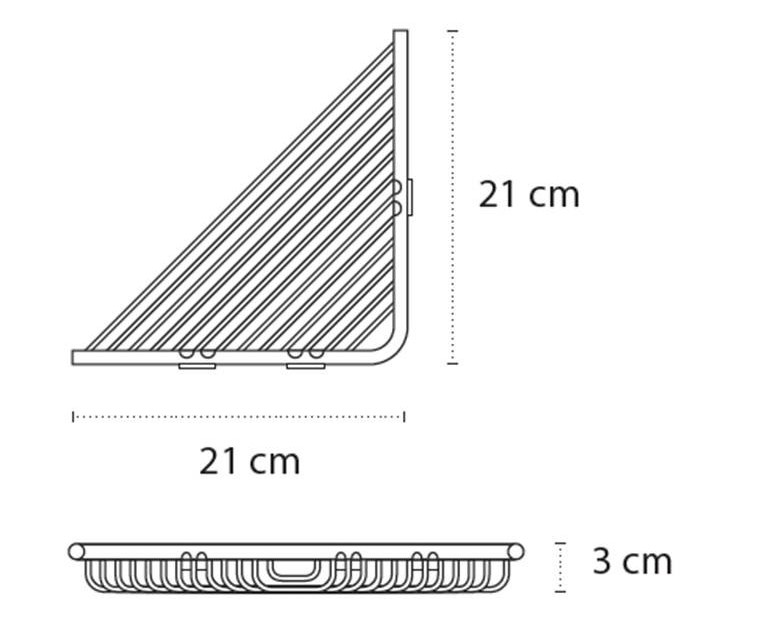 9636 Καλάθι γωνιακό σχαρωτό RETI 9636 99 Σατινέ KARAG 21x21x3cm 3800201586122 963699