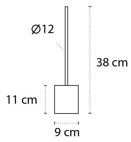9676 Πιγκάλ δαπέδου 9676 55 Μαύρο ματ KARAG 38cm 3800201586382 967655