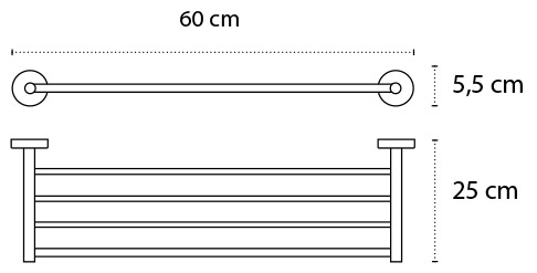 9696 Ραφιέρα πετσετών UNO 9696 66 Λευκή ματ KARAG 60cm 3800201583268 969666
