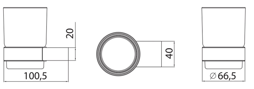 A035 07 01 2 drawing edit 615 Ποτηροθήκη ARTEMIS A03507 36 Rose Gold KARAG 5206836666686 A0350736