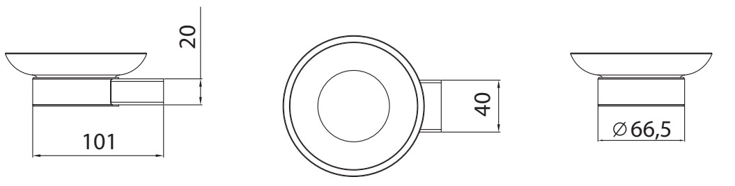 A035 08 01 2 drawing edit 619 Σαπουνοθήκη ARTEMIS A03508 45 Gun Metal KARAG 5206836666761 A0350845