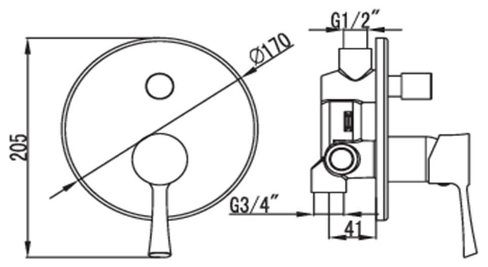 AZ24379C Μίκτης ντους 2 εξόδων EASTER AZ24379C PRAXIS KARAG 5206836020273 AZ24379C