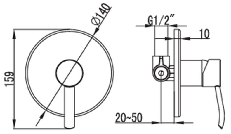 AZ34379C Μίκτης ντους 1 εξόδου EASTER AZ34379C PRAXIS KARAG 5206836020280 AZ34379C