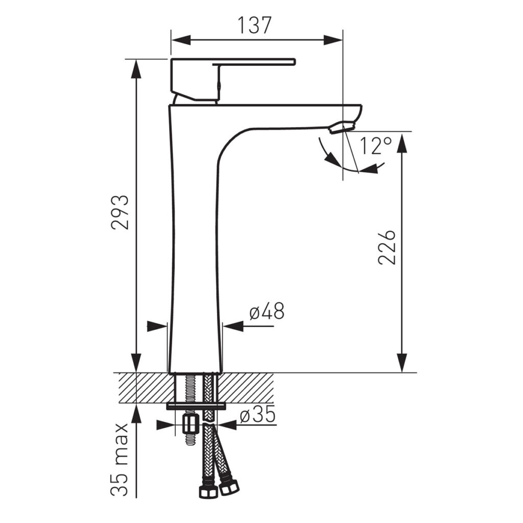 BAG2L Μπαταρία νιπτήρος υψηλή ALGEO BAG2L FERRO 5902194979726 BAG2L