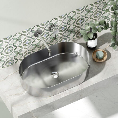 Νιπτήρας επικαθήμενος ανοξείδωτος JUPITER Brushed Steel BB6808-BS KARAG 55x35x11cm 5206836666334 BB6808-BS