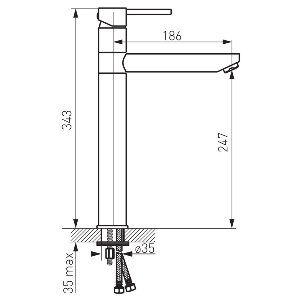 BFI2L Μπαταρία νιπτήρος υψηλή FIESTA BFI2L FERRO 5902194967372 BFI2L