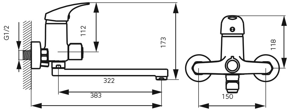 BFO5A Μπαταρία εντοιχισμού με ντους BFO5A FERRO ONE 5902194954501 BFO5A