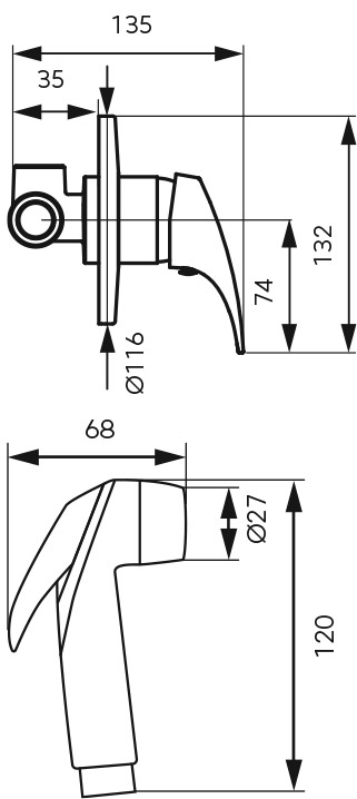 BFO7PA SET1 Μίκτης ντους 1 εξόδου με σετ ντουζάκι BFO7PA-SET1 FERRO ONE 5902194972475 BFO7PA-SET1