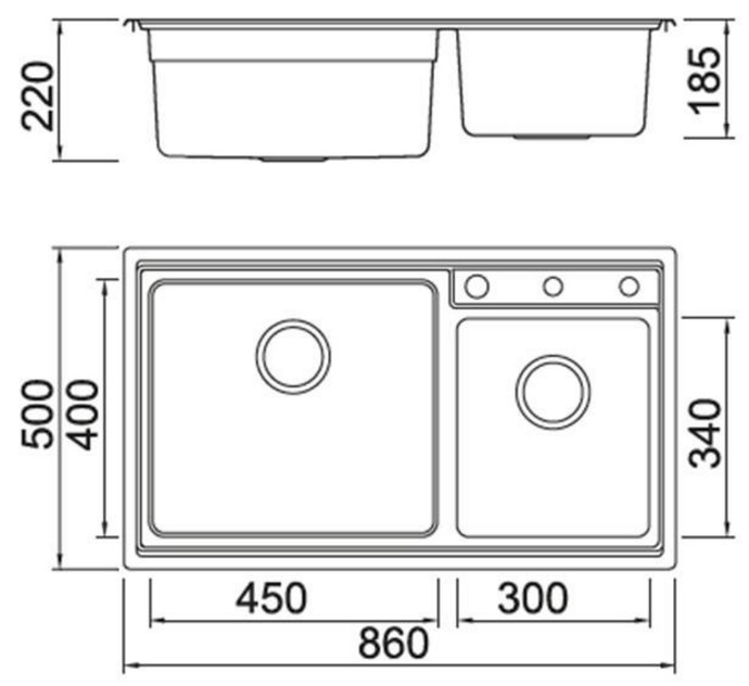 Νεροχύτης κουζίνας BL 709 KARAG 86x50cm 4 BL709 Νεροχύτης κουζίνας BL 709 KARAG 86x50cm 5206836570242 BL709