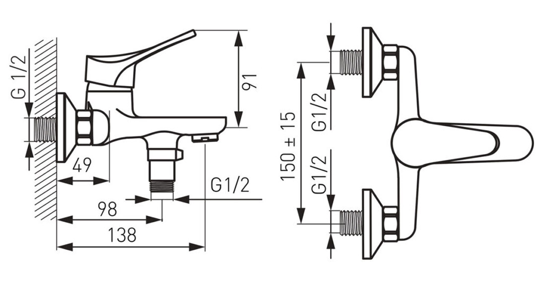 BSL1 Μπαταρία λουτρού STILLO BSL1 FERRO 5902194929820 BSL1