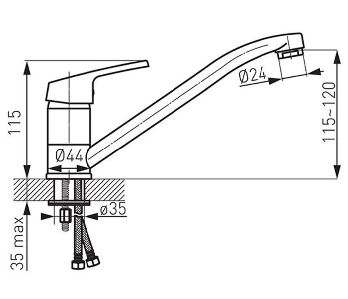 BSM4 Μπαταρία κουζίνας SMILE BSM4 FERRO 5901095609190 BSM4