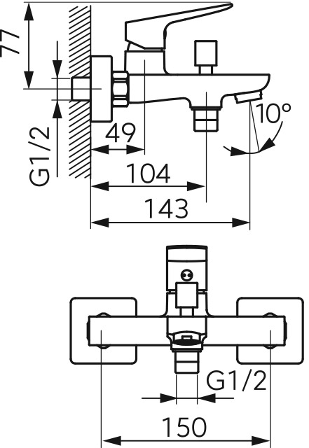 BVI1VLBL Μπαταρία λουτρού VITTO BVI1VL FERRO 5903738211418 BVI1VL