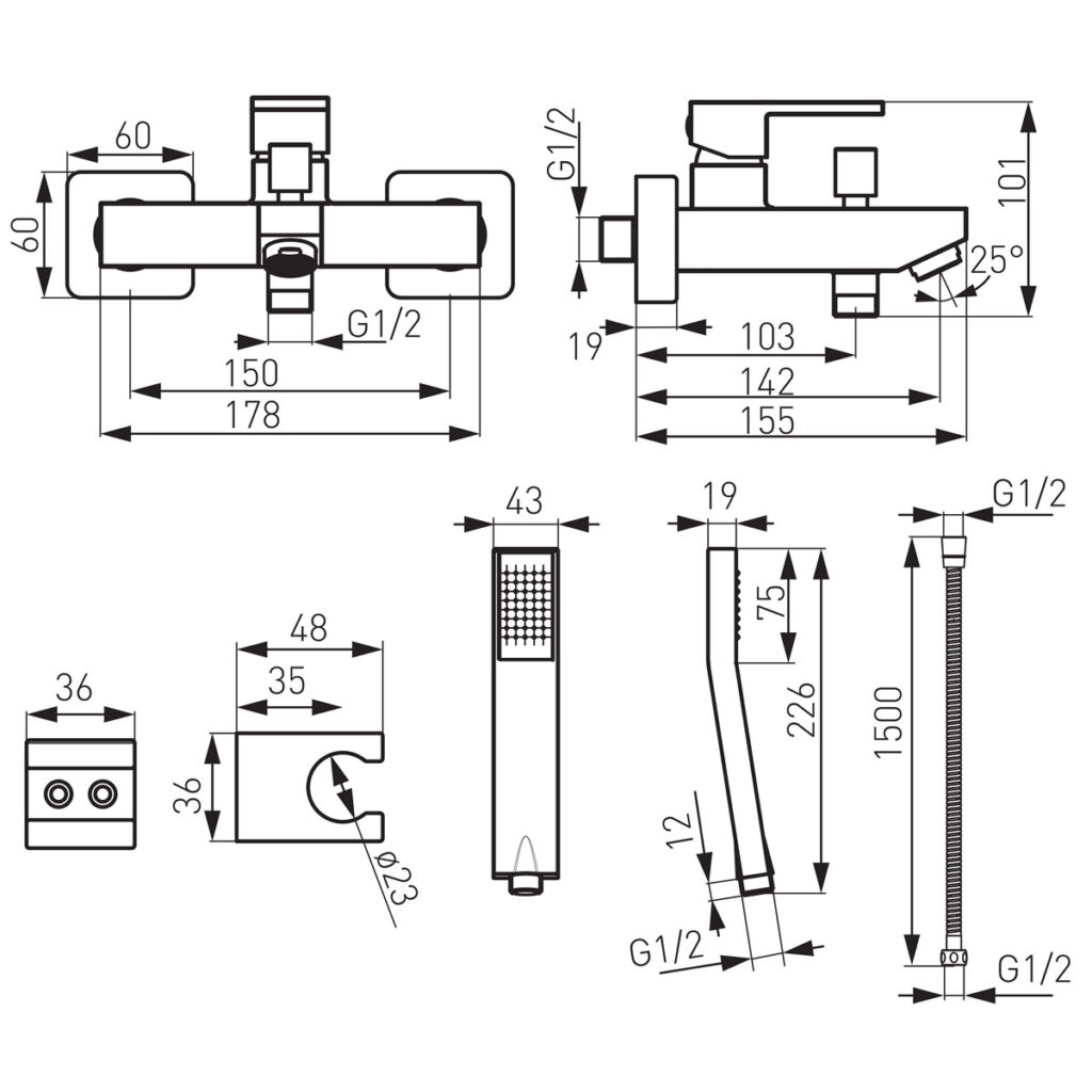 BZI11 Μπαταρία λουτρού ZICCO BZI11 FERRO 5902194971188 BZI11