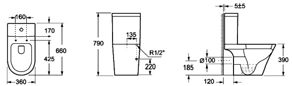 Σετ λεκάνη χαμηλής πίεσης SORRENTO CT 1088C KARAG 4 C1088C Σετ λεκάνη χαμηλής πίεσης SORRENTO CT 1088C KARAG 5206836600376 CT1088C