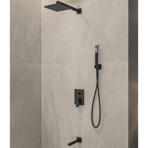 Σετ μπαταρίας εντοιχισμού ντους DELOS Nero CFT205 KARAG 5206836019772 CFT205-BL